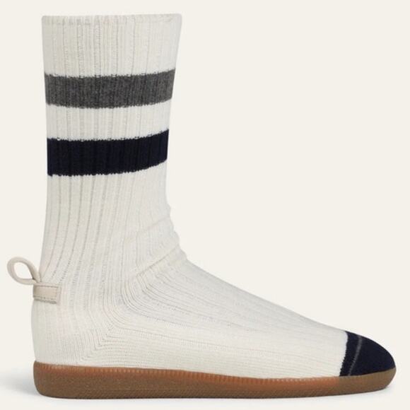 NEW Brave Pudding VARSITY STROLLS PE White Womens Sock Shoe Size 8 - Picture 2 of 8